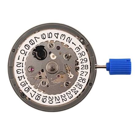 TMI NH35A automatic movement viewed from the calendar side